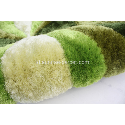 Polyester Silk Shaggy dengan Desain 3D Karpet Rug